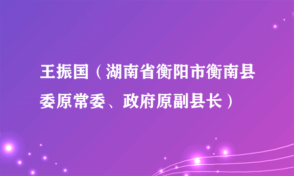 王振国（湖南省衡阳市衡南县委原常委、政府原副县长）