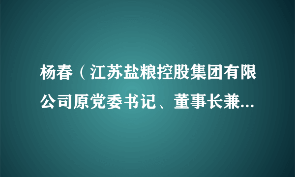 杨春（江苏盐粮控股集团有限公司原党委书记、董事长兼总经理）