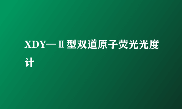 XDY—Ⅱ型双道原子荧光光度计