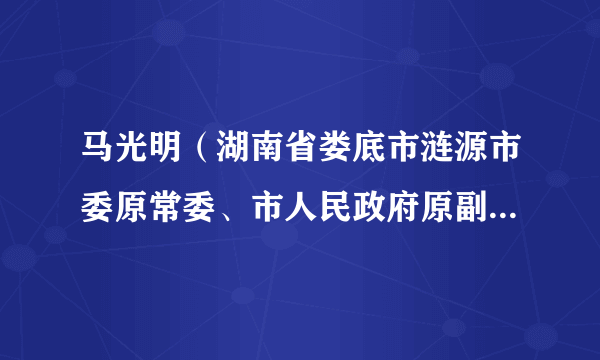 马光明（湖南省娄底市涟源市委原常委、市人民政府原副市长（挂职））