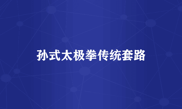 孙式太极拳传统套路