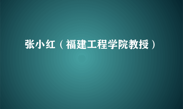 张小红（福建工程学院教授）