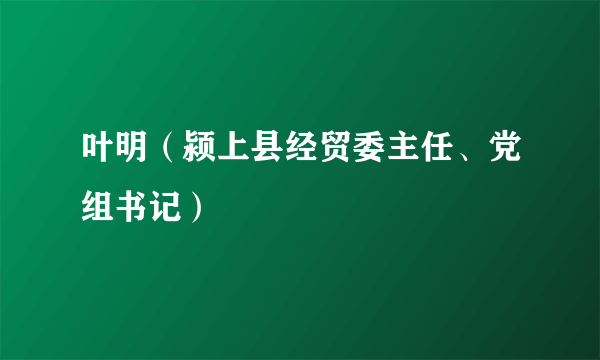 叶明（颍上县经贸委主任、党组书记）