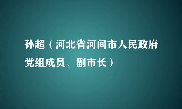孙超（河北省河间市人民政府党组成员、副市长）