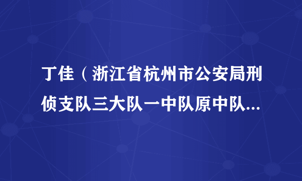 丁佳（浙江省杭州市公安局刑侦支队三大队一中队原中队长、一级警长）