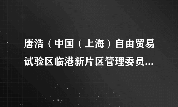 唐浩（中国（上海）自由贸易试验区临港新片区管理委员会专职副主任）