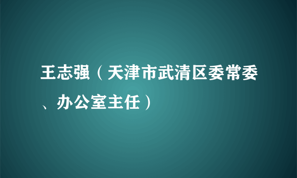 王志强（天津市武清区委常委、办公室主任）