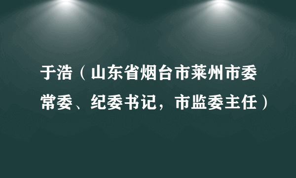 于浩（山东省烟台市莱州市委常委、纪委书记，市监委主任）