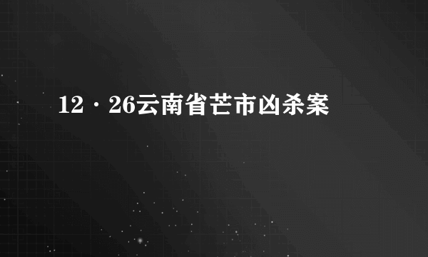 12·26云南省芒市凶杀案