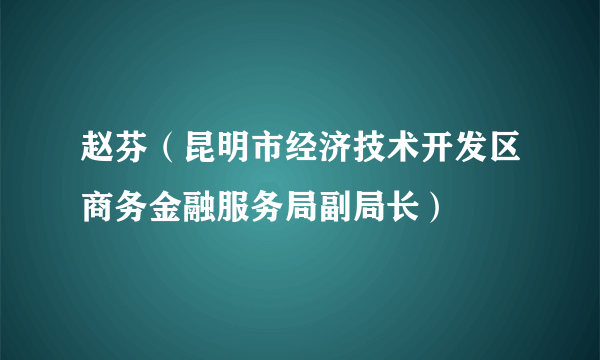 赵芬（昆明市经济技术开发区商务金融服务局副局长）