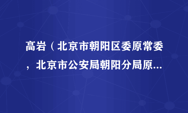 高岩(北京市朝阳区委原常委,北京市公安局朝阳分局原分局长)