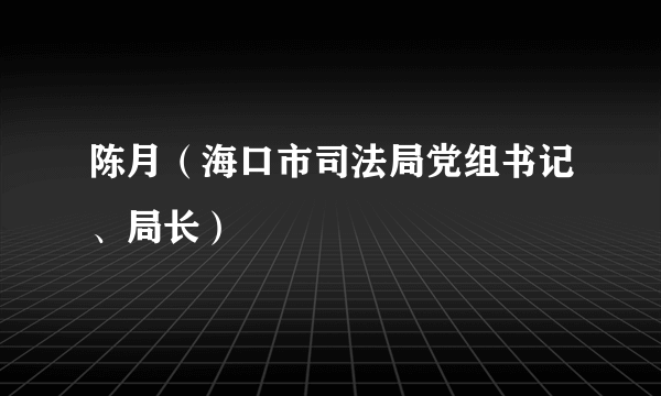 陈月（海口市司法局党组书记、局长）