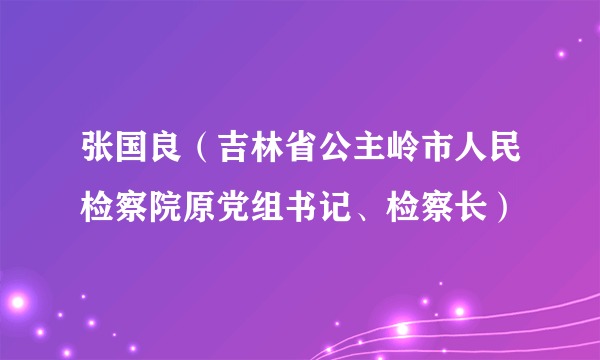 张国良(吉林省公主岭市人民检察院原党组书记、检察长)