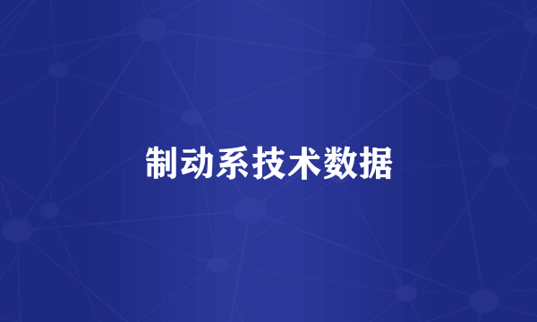 制动系技术数据