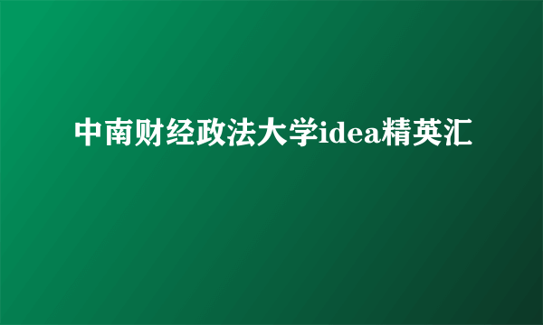 中南财经政法大学idea精英汇