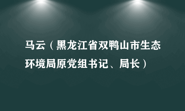 马云(黑龙江省双鸭山市生态环境局原党组书记、局长)