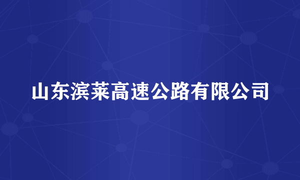 山东滨莱高速公路有限公司
