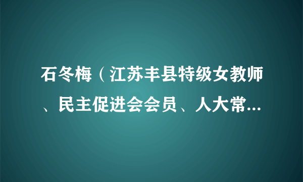 石冬梅(江苏丰县特级女教师、民主促进会会员、人大常委、政协常委)