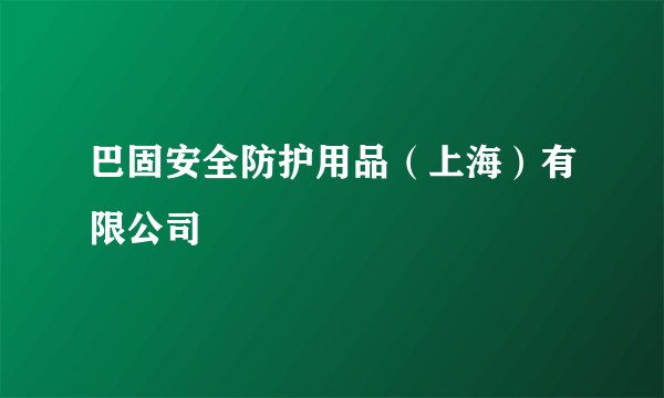 巴固安全防护用品（上海）有限公司