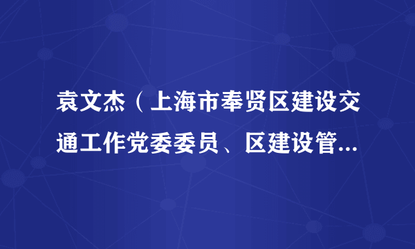 袁文杰(上海市奉贤区建设交通工作党委委员、区建设管理委副主任)
