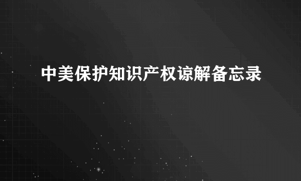 中美保护知识产权谅解备忘录