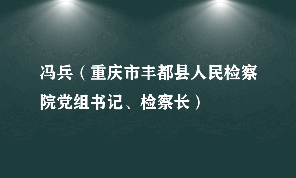 冯兵(重庆市丰都县人民检察院党组书记、检察长)