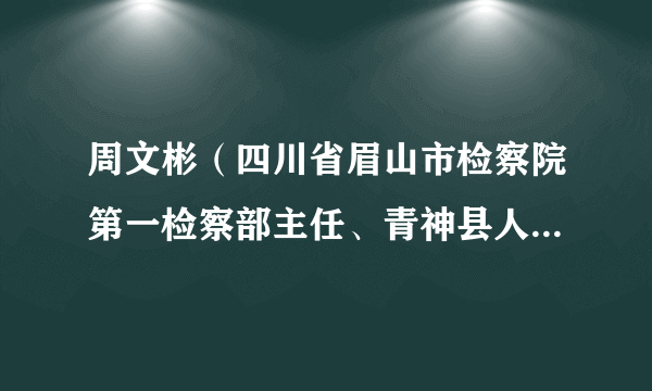 周文彬(四川省眉山市检察院第一检察部主任、青神县人民检察院检察长)