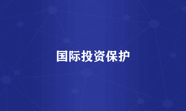 国际投资保护
