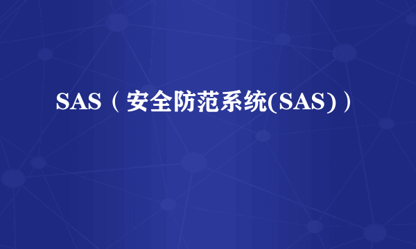 SAS（安全防范系统(SAS)）