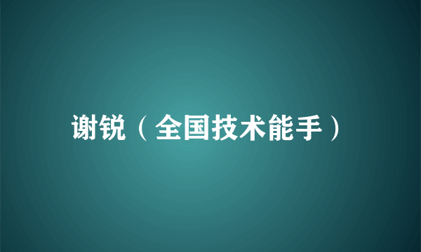 谢锐（全国技术能手）
