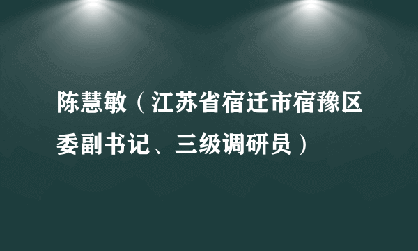 陈慧敏(江苏省宿迁市宿豫区委副书记、三级调研员)