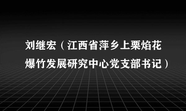 刘继宏（江西省萍乡上栗焰花爆竹发展研究中心党支部书记）