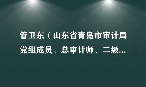 管卫东(山东省青岛市审计局党组成员、总审计师、二级巡视员、局长)