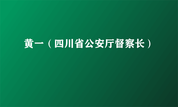 黄一(四川省公安厅督察长)