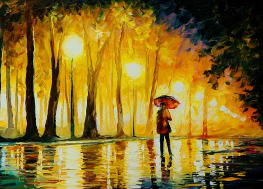 雨中漫步（觉小墨创作的现代诗）