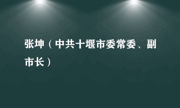 张坤(中共十堰市委常委、副市长)