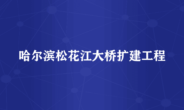 哈尔滨松花江大桥扩建工程