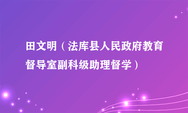 田文明(法库县人民政府教育督导室副科级助理督学)