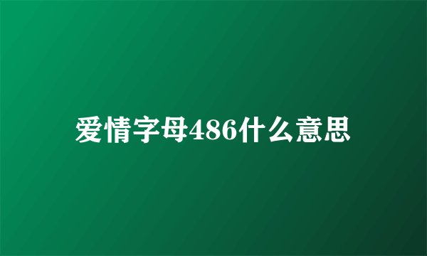 爱情字母486什么意思