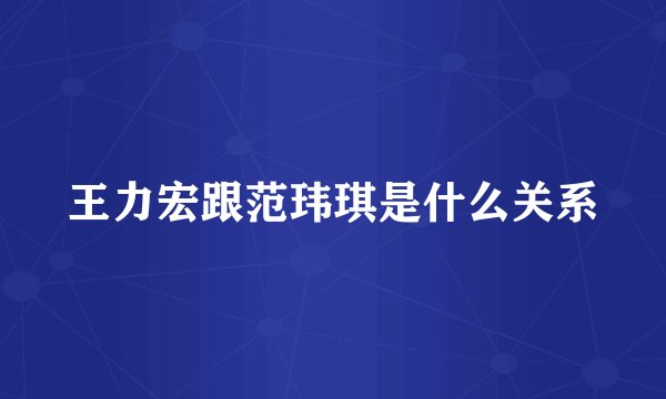 王力宏跟范玮琪是什么关系