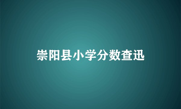 崇阳县小学分数查迅