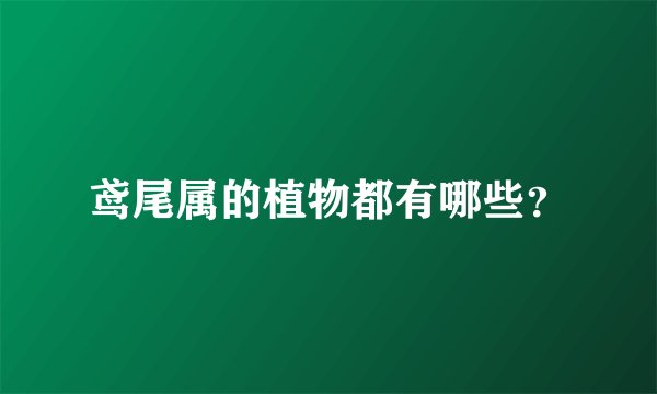 鸢尾属的植物都有哪些？