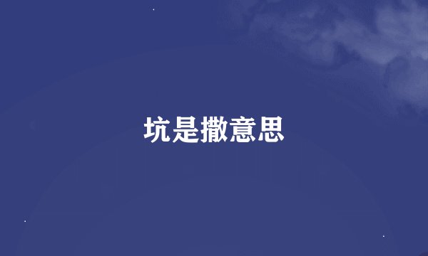 坑是撒意思
