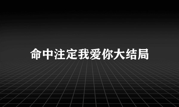 命中注定我爱你大结局