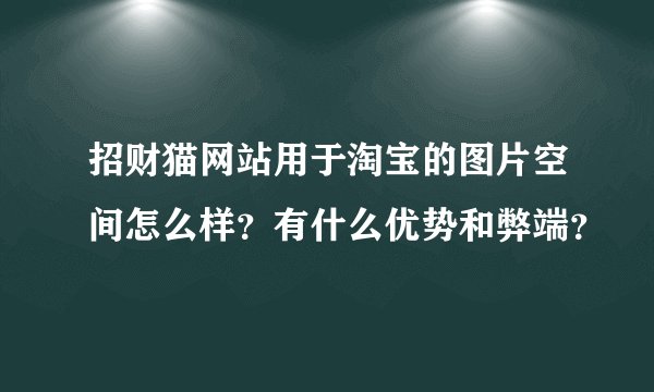 招财猫网站用于淘宝的图片空间怎么样？有什么优势和弊端？