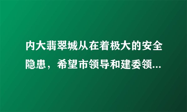 内大翡翠城从在着极大的安全隐患，希望市领导和建委领导高度关注