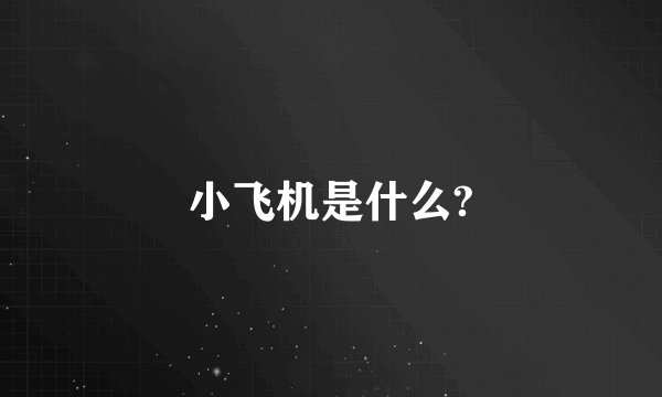 小飞机是什么?