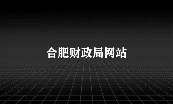 合肥财政局网站
