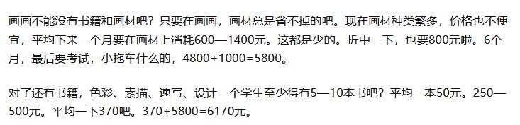 美术集训学美术大概要花多少钱？