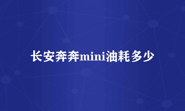长安奔奔mini油耗多少
